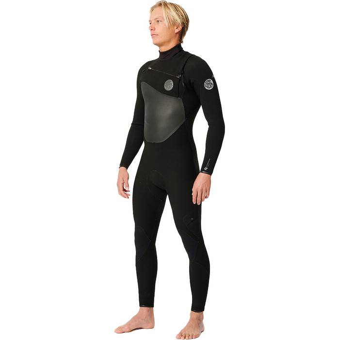 2024 Rip Curl Mens Flashbomb 4/3mm Chest Zip Wetsuit 14KMFS - Black